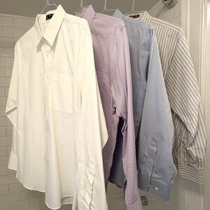 Lot of 4 Men's Nordstrom Button Down, Long Sleeve, Cotton, Wrinkle-Free Shirts